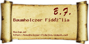 Baumholczer Fidélia névjegykártya